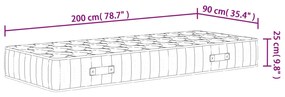 Στρώμα με Pocket Springs Μεσαία Σκληρότητα 90 x 200 εκ. - Λευκό