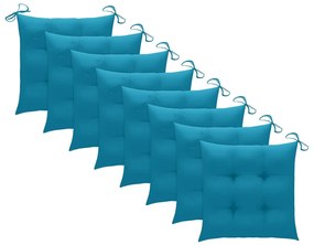 vidaXL Καρέκλες Κήπου 8 τεμάχια από Μασίφ Ξύλο Teak με Μαξιλάρια