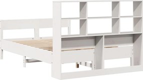 vidaXL Κρεβάτι Βιβλιοθήκη Χωρίς Στρώμα 120x200 εκ Μασίφ Ξύλο Πεύκο