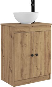 vidaXL Καθρέφτης μπάνιου με νιπτήρα Artisan Δρυς 54 x 35 x 83 εκ