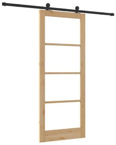 vidaXL Συρόμενη Πόρτα ORKDAL Καφέ 86 x 211 cm Ξύλο και μέταλλο