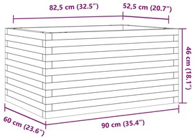 Ζαρντινιέρα Κήπου 90x60x46 εκ. από Μασίφ Ξύλο Ψευδοτσούγκας - Καφέ