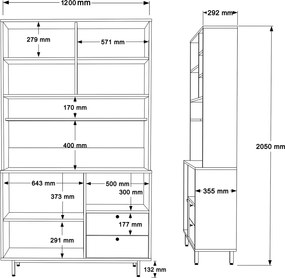 Ντουλάπι Δρυς / Πράσινο NAEFLEN 120x35.5x205