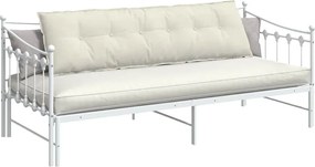 vidaXL Μαξιλάρι Πλάτης Κρεμ 180 x 50 εκ. Υφασμάτινο Κορντουρά