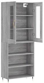 vidaXL Ντουλάπι Γκρι Sonoma 69,5 x 34 x 180 εκ. Επεξεργασμένο Ξύλο