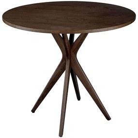 Τραπέζι Jubi JUBITLROWAL Φ90x73cm Walnut Mdf, Wood