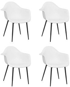 Καρέκλες Τραπεζαρίας 4 τεμ. Λευκές από Πολυπροπυλένιο - Λευκό