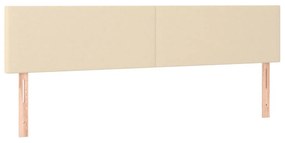 Κρεβάτι Boxspring με Στρώμα &amp; LED Κρεμ 160x200 εκ. Υφασμάτινο - Κρεμ