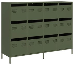 vidaXL Sideboard Olive Green 135x39x103,5 cm Ατσάλι ψυχρής έλασης
