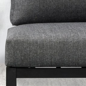 Σαλόνι κήπου Echo Megapap σετ 3 τμχ μέταλλο - ξύλο χρώμα μαύρο - γκρι