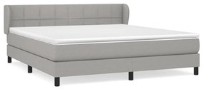 Κρεβάτι Boxspring με Στρώμα Αν. Πράσινο 160x200εκ Υφασμάτινο - Γκρι