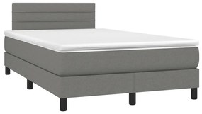 ΚΡΕΒΑΤΙ BOXSPRING ΜΕ ΣΤΡΩΜΑ &amp; LED ΣΚ.ΓΚΡΙ 120X190ΕΚ. ΥΦΑΣΜΑΤΙΝΟ 3270047