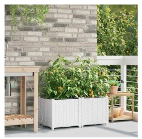 vidaXL Ζαρντινιέρες κήπου Λευκό 80 x 40 x 37.5 cm Ατσάλι