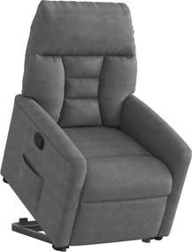 vidaXL Πολυθρόνα Ανακλινόμενη με Ανύψωση Σκούρο Γκρι Ύφασμα Μικροϊνών