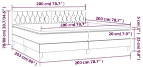 Κρεβάτι Boxspring με Στρώμα Σκούρο Καφέ 200x200 εκ. Υφασμάτινο - Καφέ