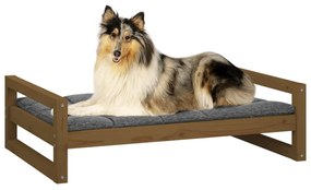 vidaXL Κρεβάτι Σκύλου Μελί 95,5 x 65,5 x 28 εκ. από Μασίφ Ξύλο Πεύκου