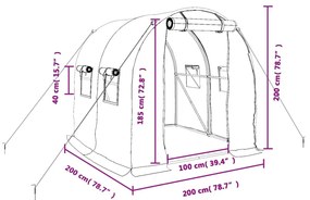 Θερμοκήπιο με Ατσάλινο Πλαίσιο Λευκό 4 μ² 2 x 2 x 2 μ. - Λευκό