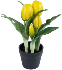 Τεχνητό Φυτό Tulip 21093 Φ22x23cm Yellow GloboStar Polyethylene