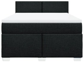 vidaXL Κρεβάτι Boxspring με Στρώμα Μαύρο 140x190 εκ. Υφασμάτινο