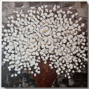 Πίνακας Καμβάς 405HND1103 100x100cm Multi Wallity Τετράγωνοι Ξύλο, Καμβάς