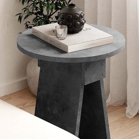 Τραπεζάκι βοηθητικό Chen Megapap χρώμα γκρι ρετρό Φ42x50εκ.