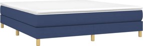 vidaXL Κρεβάτι Boxspring με Στρώμα Μπλε 180x200 εκ. Υφασμάτινο