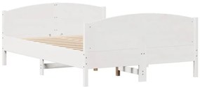vidaXL Σκελετός Κρεβ. Χωρίς Στρώμα Λευκό 140x190 εκ Μασίφ Πεύκο
