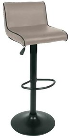 Σκαμπώ BAR NERO Pu Cappuccino/Βαφή Μαύρη Μαύρη 38x38x63/81-83/101cm (Σετ 2 ΤΕΜ)