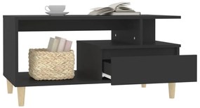 vidaXL Τραπεζάκι Σαλονιού Μαύρο 90x49x45 εκ. Επεξεργασμένο Ξύλο