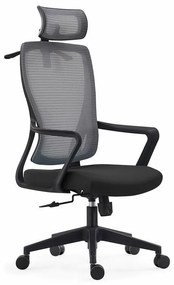 Καρέκλα γραφείου Mesa 508, Μαύρο, Γκρι, 110x63x68cm, Με μπράτσα, Με ρόδες, Μηχανισμός καρέκλας: Economic | Epipla1.gr