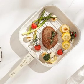 VEVOR 17 Piece Pots and Pans Set Granite Nonstick Kitchen Cookware White