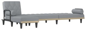 vidaXL Καναπές Κρεβάτι Γωνιακός Αν. Γκρι 260x140x70 εκ. Υφασμάτινος