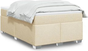 vidaXL Κρεβάτι Boxspring με Στρώμα Κρεμ 120x200 εκ. Υφασμάτινο