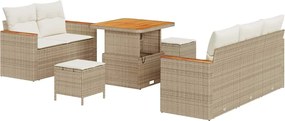 vidaXL Σετ Καναπέ Κήπου 8 pcs Μπεζ συνθετικό ρατάν