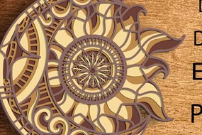 Σετ των 2 Intra απο ξύλο plywood 3mm-4mm πάχος – Sun Moon Multilayer/Lasercut/Paper Δίασταση 20x20 cm INTRAFABR-86752022