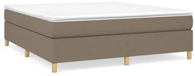 Κρεβάτι Boxspring με Στρώμα Taupe 160x200 εκ. Υφασμάτινο - Μπεζ-Γκρι