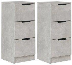 vidaXL Ντουλάπια 2 τεμ. Γκρι Σκυροδέματος 30x30x70 εκ. Επεξεργ. Ξύλο