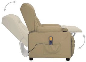vidaXL Πολυθρόνα Μασάζ Ανακλινόμενη Καπουτσίνο Συνθ. Δέρμα