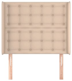 vidaXL Κεφαλάρι με Πτερύγια Καπουτσίνο 103x16x118/128 εκ. Συνθ. Δέρμα