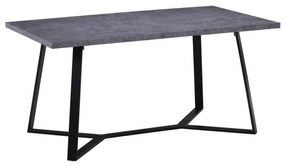 Τραπέζι Hanson 160x90x75cm Γκρι-Cement/Βαφή Μαύρη
