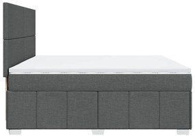 ΚΡΕΒΑΤΙ BOXSPRING ΜΕ ΣΤΡΩΜΑ ΣΚΟΥΡΟ ΓΚΡΙ 200X200 ΕΚ. ΥΦΑΣΜΑΤΙΝΟ 3291769