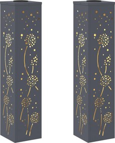 vidaXL Ηλιακό LED Φως Δρόμου 2 pcs Ανθρακί Κρύο Ρολαρισμένο Χάλυβα