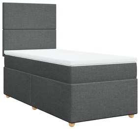 ΚΡΕΒΑΤΙ BOXSPRING ΜΕ ΣΤΡΩΜΑ ΣΚΟΥΡΟ ΓΚΡΙ 80X200 ΕΚ. ΥΦΑΣΜΑΤΙΝΟ 3291101