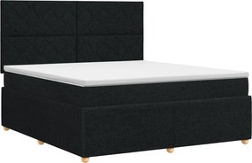 vidaXL Κρεβάτι box spring με στρώμα Μαύρο 140 x 190 cm Ύφασμα