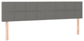vidaXL Κρεβάτι Boxspring με Στρώμα Σκούρο Γκρι 200x200 εκ. Υφασμάτινο
