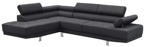 WOODWELL SECTOR Καναπές Σαλονιού Δεξιά Γωνία, Ανακλινόμενα Κεφαλάρια, Ύφασμα Μαύρο 265x191x82cm H.82cm Ε989,7R