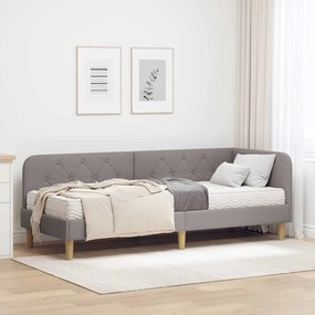 vidaXL Κρεβάτι Γωνίας Taupe 80 x 200 cm ύφασμα