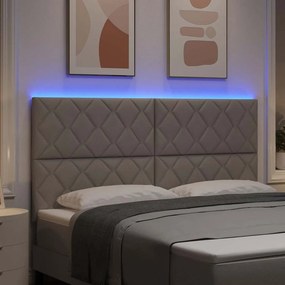 vidaXL LED κεφαλάρι Taupe ύφασμα
