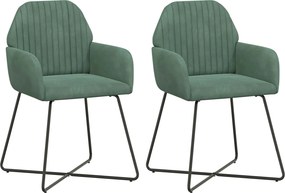 vidaXL Καρέκλες φαγητού 2 pcs Βελούδο Θαλασσί 55 x 50 x 84 εκ.