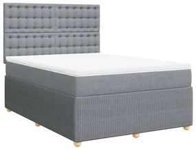 ΚΡΕΒΑΤΙ BOXSPRING ΜΕ ΣΤΡΩΜΑ ΑΝΟΙΧΤΟ ΓΚΡΙ 140X190 ΕΚ. ΥΦΑΣΜΑΤΙΝΟ 3292065